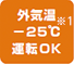 外気温－25℃運転OK